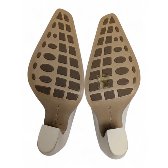 Bottega Veneta NWT Tex Leather Mules Women’s IT37 US7 Sea Salt Dressy Minimalist - Picture 8 of 11